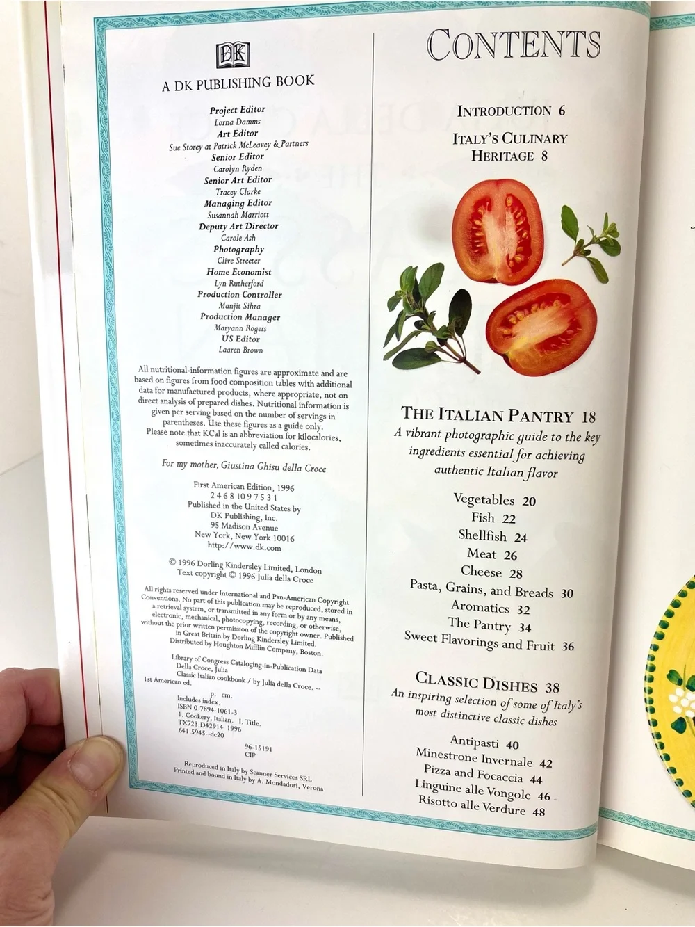 NEW The Classic Italian Cookbook Hardback by Julia Della Croce
